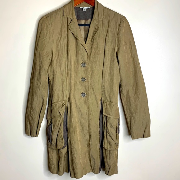 CAbi | Tan Brown Travelers Coat Mid Length Treasure Hunters Jacket Large Pockets - Picture 3 of 14
